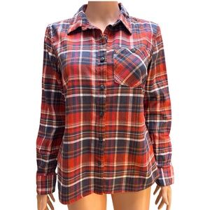 Patagonia Vibrant Plaid Organic Cotton Button-down Long Sleeve Shirt Size 2